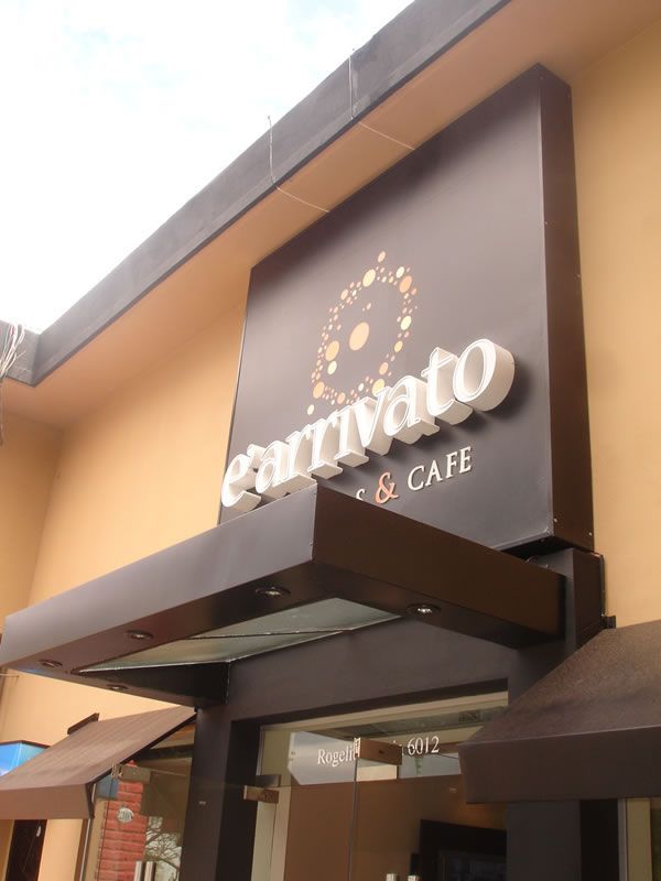 Letras corpóreas de Panrivato y café